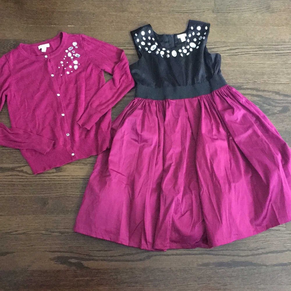 The children’s place dress w/ sweater sz 12